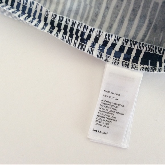 KATE SPADE BLUE & WHITE STRIPED SLEEVELESS TANK TOP SMALL - Picture 8 of 8